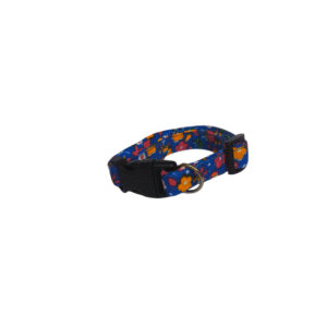 Collar de perro azul rey con flores
