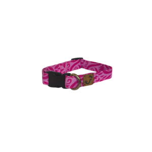 Collar de perro fucsia mandala