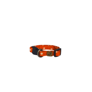 Collar de perro naranja con super puntos