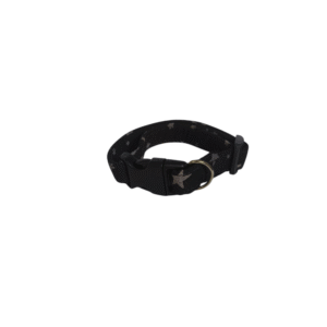 Collar de perro negro con estrellas