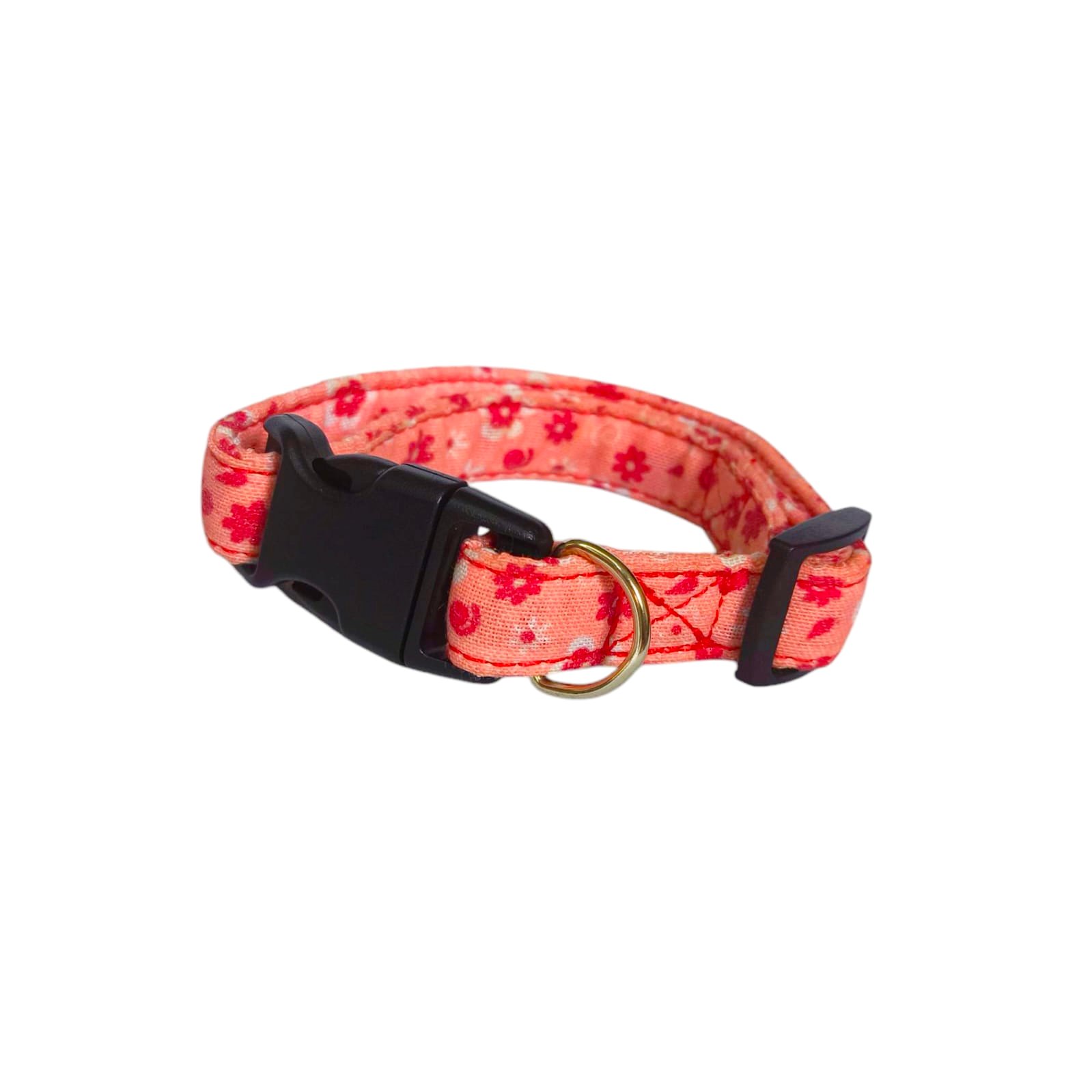 COLLAR PERRO ROSADO CON FLORES